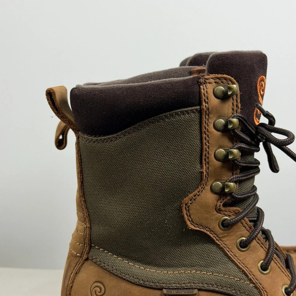 SHE Outdoor Womens Brown Leather Waterproof Hunting Boots Moc Toe Size 9